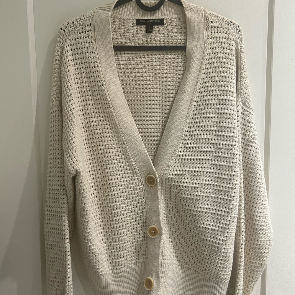 Women's Cream Cardigan Sweater